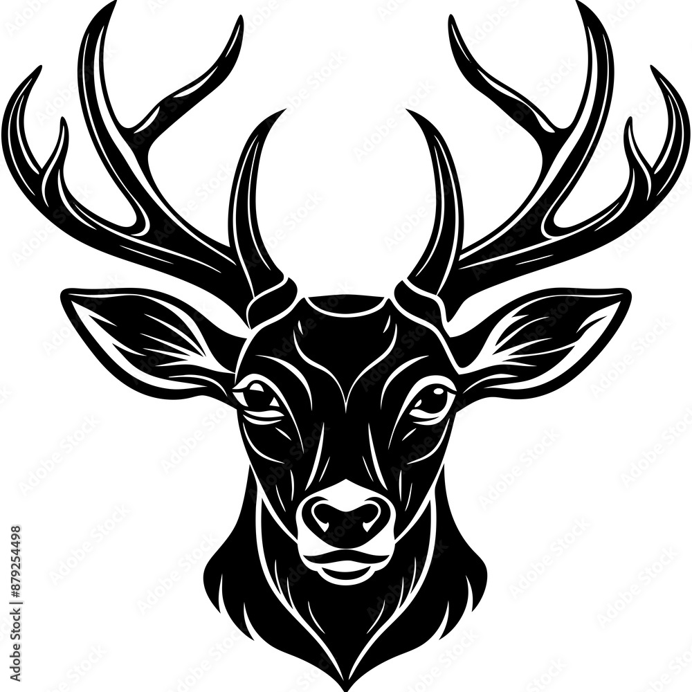 Fototapeta premium deer head vector,deer, animal, vector, reindeer, mammal, cartoon, illustration