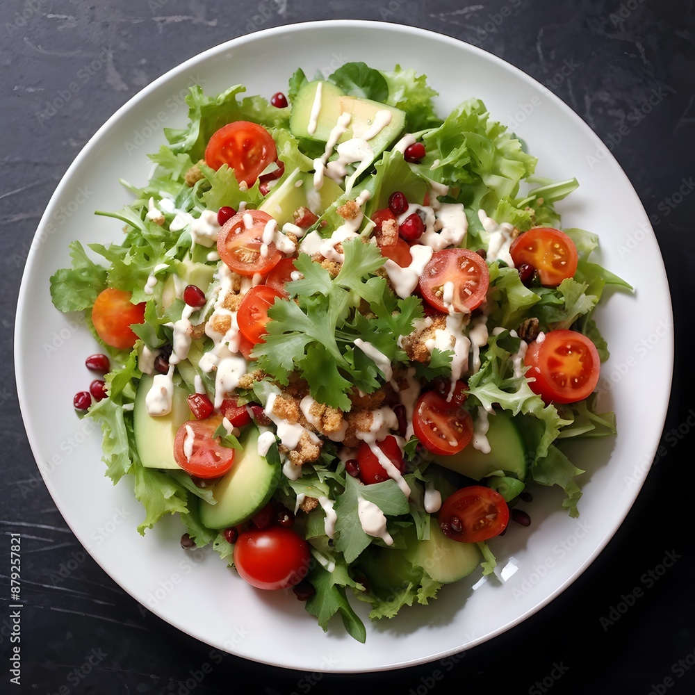 vegetable salad on a white plate vegetable salad on a white plate