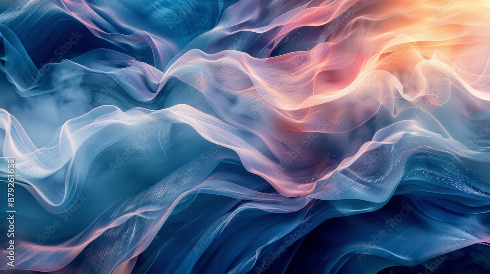 Obraz premium Visuals abstract senses, incorporating fluid, flowing, and relaxing imagery. abstract backgrounds. Calming Rhythms