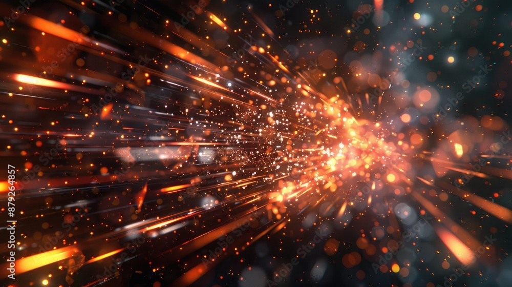 Obraz premium Abstract particle motion in a high-tech environment