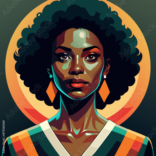 illustration of afro american woman