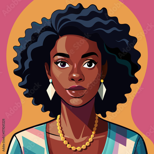 illustration of afro american woman