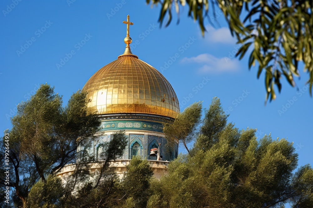Obraz premium Dome of the rock, Jerusalem. The Dome of the Rock is located on the Temple Mount in the Old City of Jerusalem. 