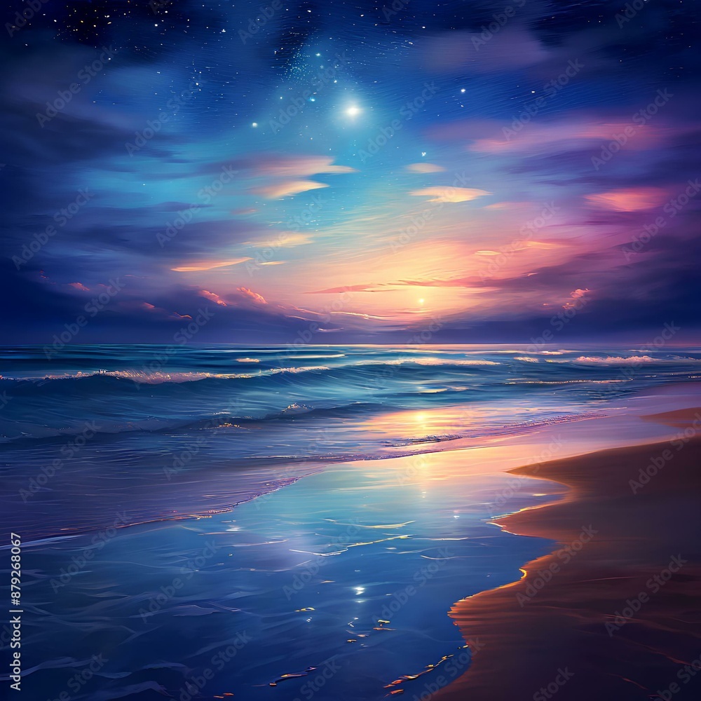 Obraz premium Where the stars kiss the ocean, dreams become reality