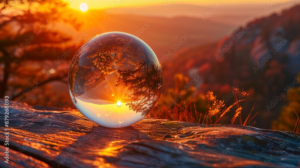 Sunrise Reflected in a Crystal Ball Sunrise Reflected in a Crystal Ball