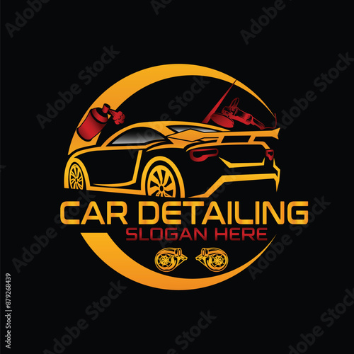 auto shine wash and detailing service logo design