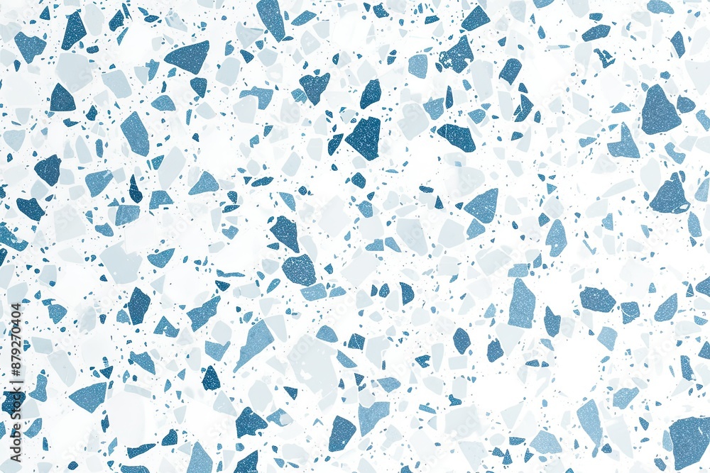 Blue and white terrazzo texture on white background. Modern abstract mosaic ceramic wallpaper. Blue and white terrazzo texture on white background. Modern abstract mosaic ceramic wallpaper.