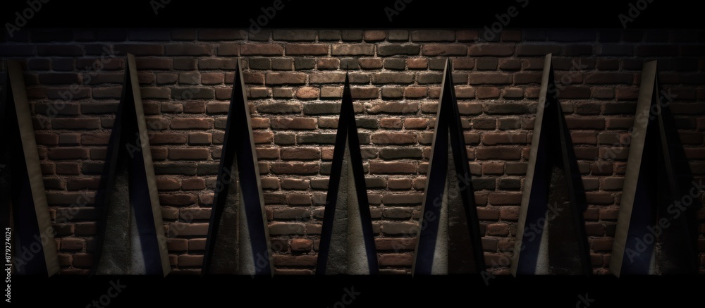 Naklejka premium Triangular Shapes Against Brick Wall