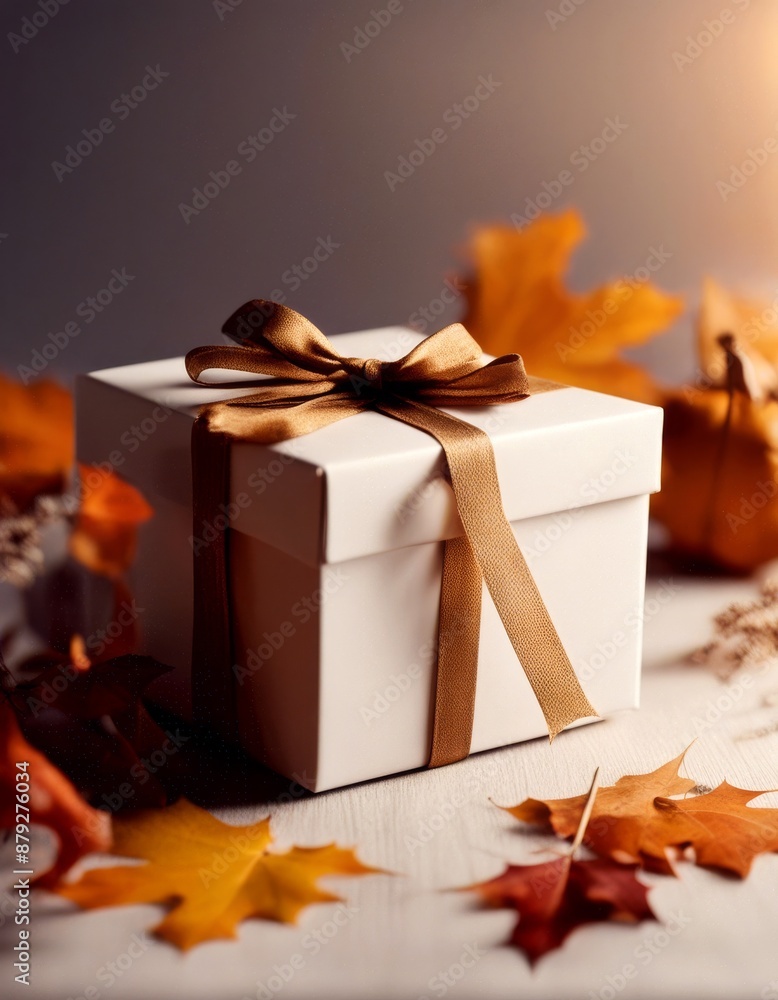 Fototapeta premium background box thanksgiving halloween gift pumpkin birthday autumn holiday