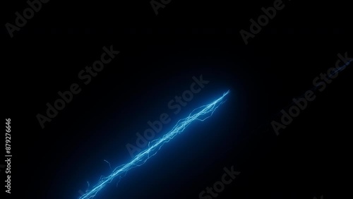 Slant lightning from bottom to top with alpha, 24fps, 4K