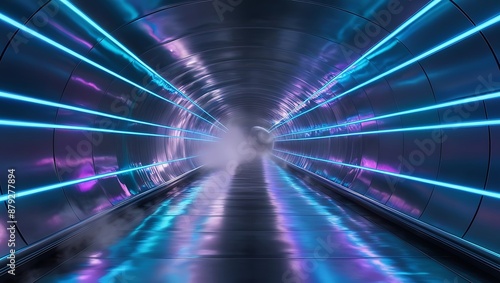 Wallpaper Mural Futuristic Cyberpunk-Inspired Tunnel Scene Torontodigital.ca
