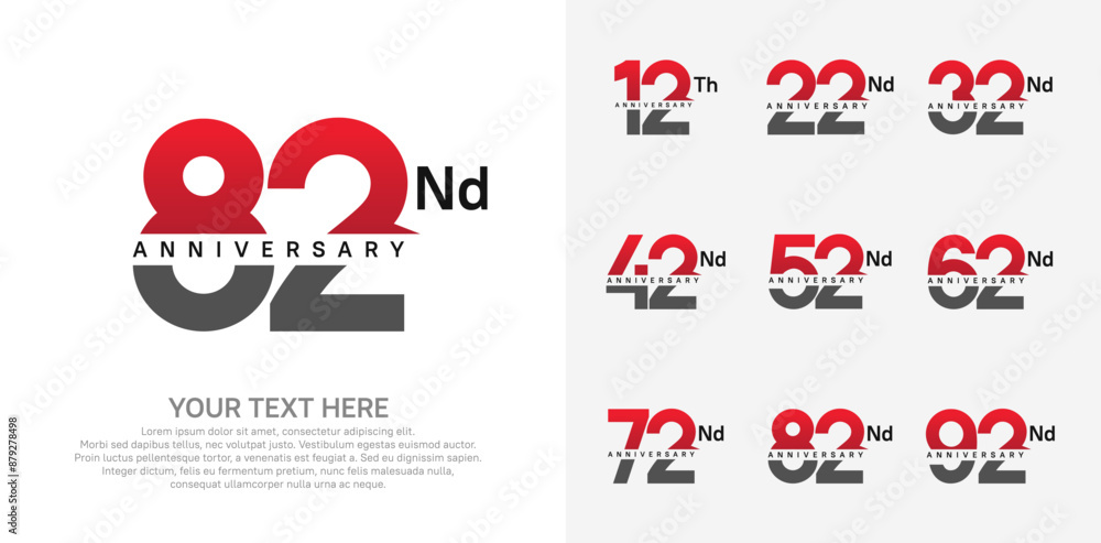 anniversary set logo style with red and black color for company celebration moment anniversary set logo style with red and black color for company celebration moment