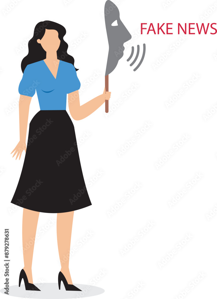 Dishonesty lies or scam fraud or fake hiding behind disguise mask business cheating or suspicion false or fake news concept dishonest businesswoman hiding behind disguise mask pretend to lying Dishonesty lies or scam fraud or fake hiding behind disguise mask business cheating or suspicion false or fake news concept dishonest businesswoman hiding behind disguise mask pretend to lying