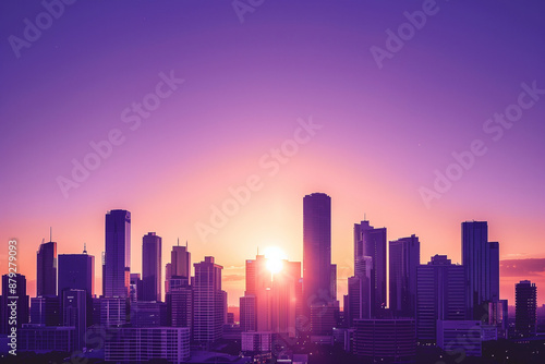 Wallpaper Mural Sunset Backlight Shining Through CBD Skyscrapers Torontodigital.ca