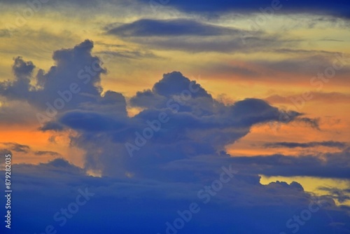 Clouds, sky and colors of the Caribbean sky of Saint Barth. photo