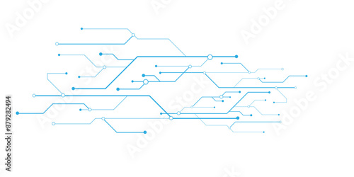 Vectors Technology blue circuit diagram. High-tech connection system on a white background. Global business and communication technology concept.
