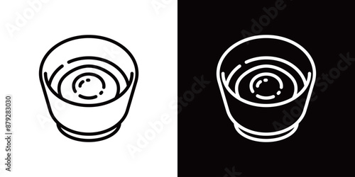 シンプルな温泉卵のラインアイコン