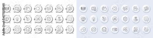 Laureate award, Loyalty star and Apple line icons. White pin 3d buttons, chat bubbles icons. Pack of Smile face, Honeymoon travel, Confirmed icon. Vector