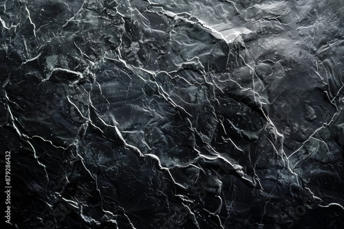 background of black ice texture with white veins 