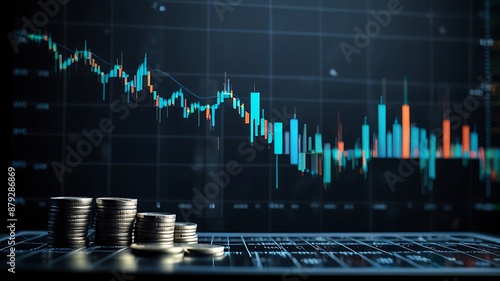 Wallpaper Mural stock market graphs Torontodigital.ca