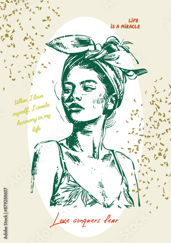 Vector posters with inspirational quotes, in the style of a hand-drawn sketch. For home decoration, social media, printing and web design
