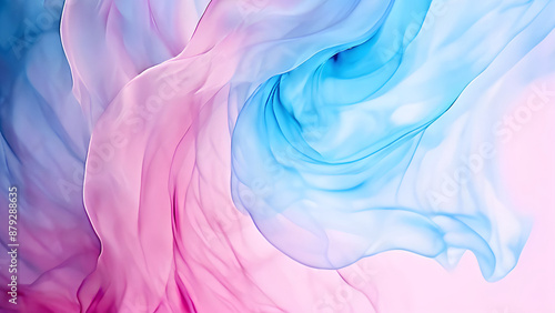 Pink and blue Smoke design. Blue and pink color waves with abstract design. Dynamic Blue and Pink Wave Abstract Patterns. Fluid Blue and pink Design. Pastel paint stains. Beautiful colorful background