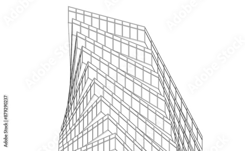 abstract buildings architectural drawing 3d