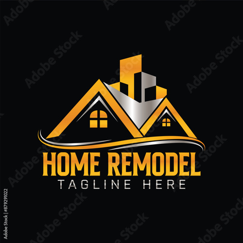 home remodel logo, home repair, roofing, remodeling, handyman, home renovation, decor logo