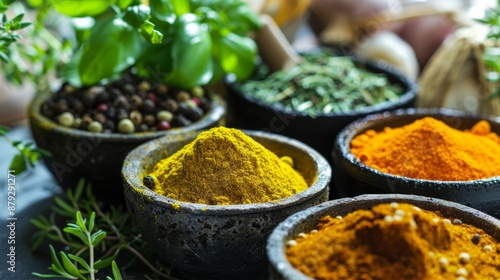 Spices in Bowls.