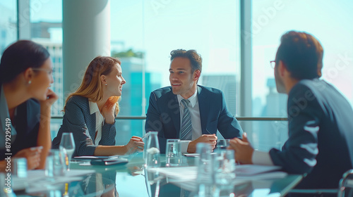 group of businessman meetin...