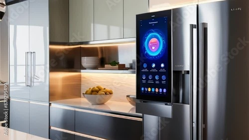 smart refrigerator with a touchscreen display and advanced features. 