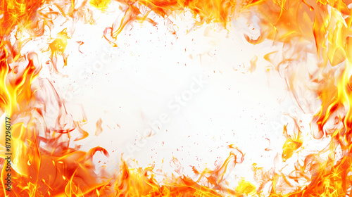 fire burning isolated on wh...