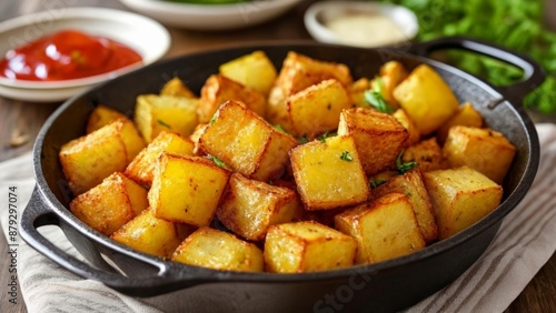  Deliciously goldenbrown home fries ready to be savored