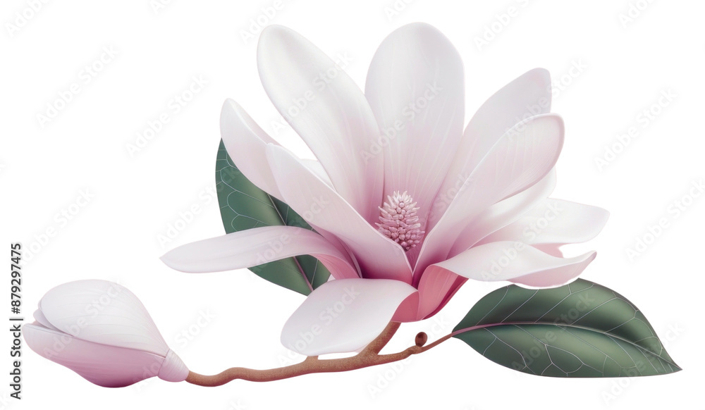 Fototapeta premium PNG 3d Magnolia magnolia blossom flower.
