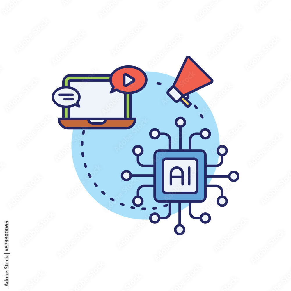 AI in Social Media vector icon AI in Social Media vector icon