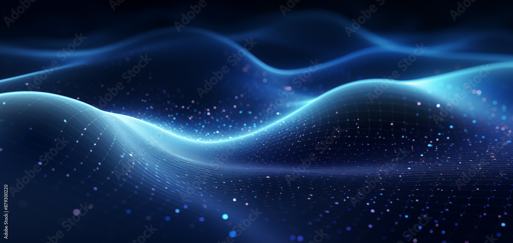 Obraz premium Beautiful particle grid technological sense PPT background 