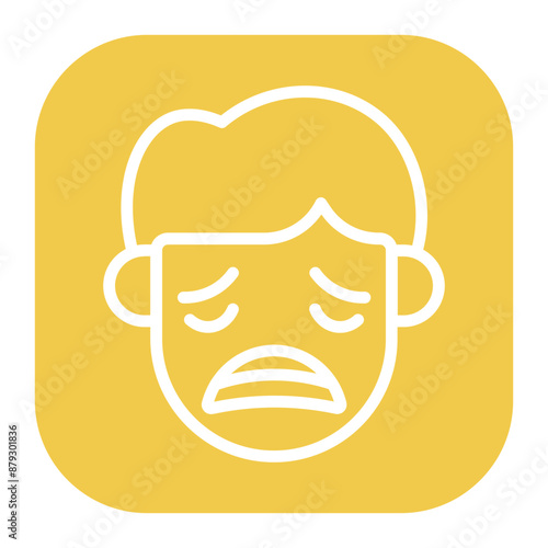 Disappointed icon vector image. Can be used for Human Emotions.