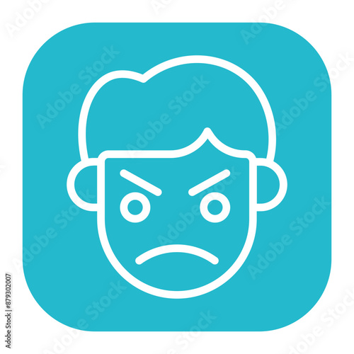 Grumpy icon vector image. Can be used for Human Emotions.