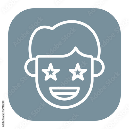 Excited icon vector image. Can be used for Human Emotions.