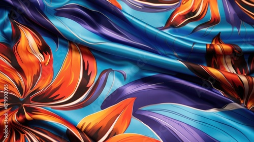 silk tropical pattern close up background