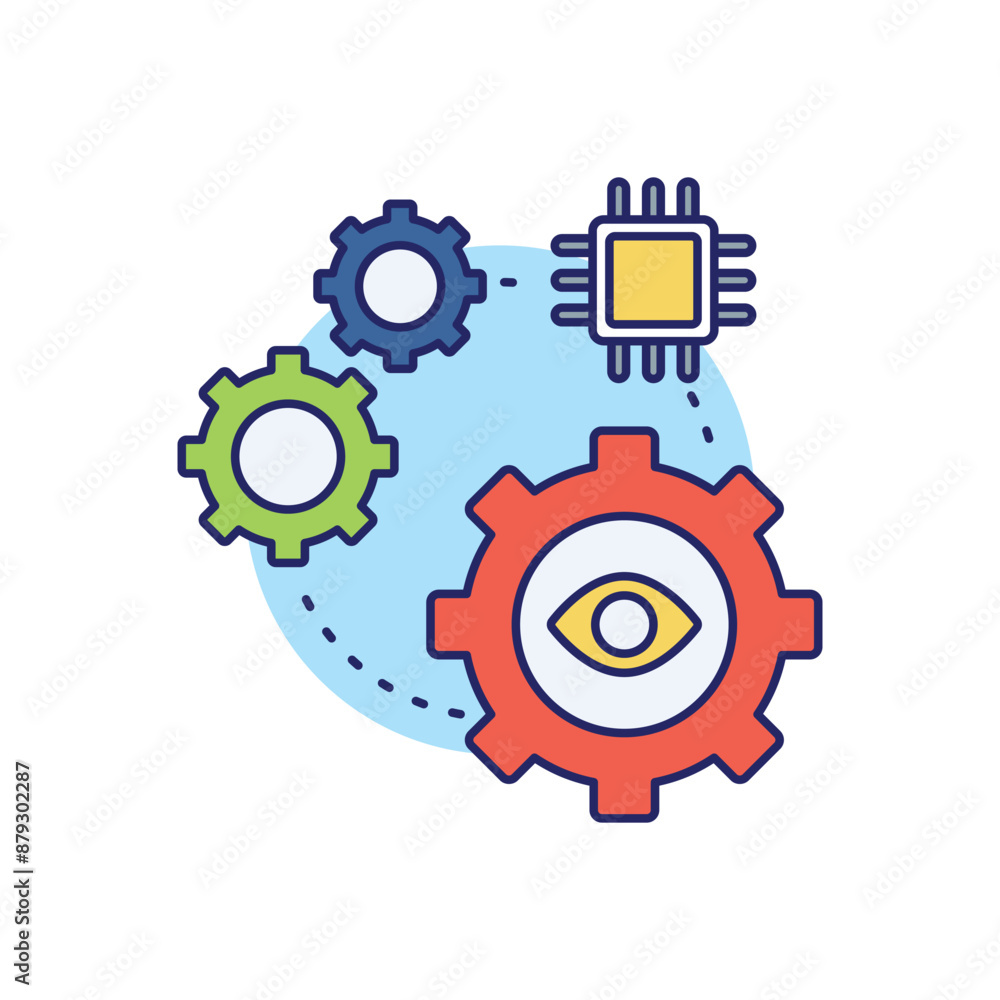 Machine Vision vector icon Machine Vision vector icon