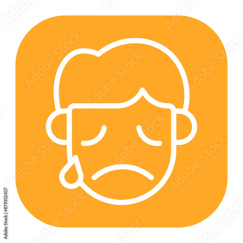 Sad icon vector image. Can be used for Human Emotions.
