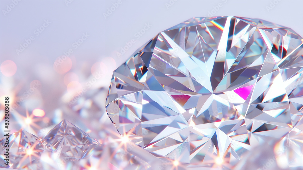 Sparkling Diamond Reflections. Brilliant Faceted Gemstones in Luxury Jewelry Sparkling Diamond Reflections. Brilliant Faceted Gemstones in Luxury Jewelry