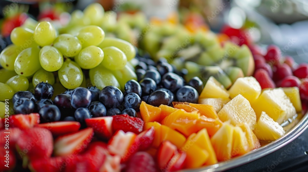 A close-up of a colorful fruit platter, emphasizing nutritious snacks and meals. High quality images