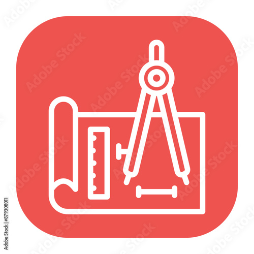 Technical Drawing icon vector image. Can be used for Engineer in Mechanics.