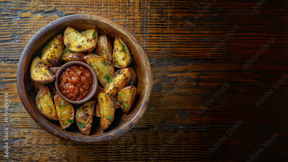 Delicious Roasted Potatoes with Spicy Tomato Dip Delicious Roasted Potatoes with Spicy Tomato Dip