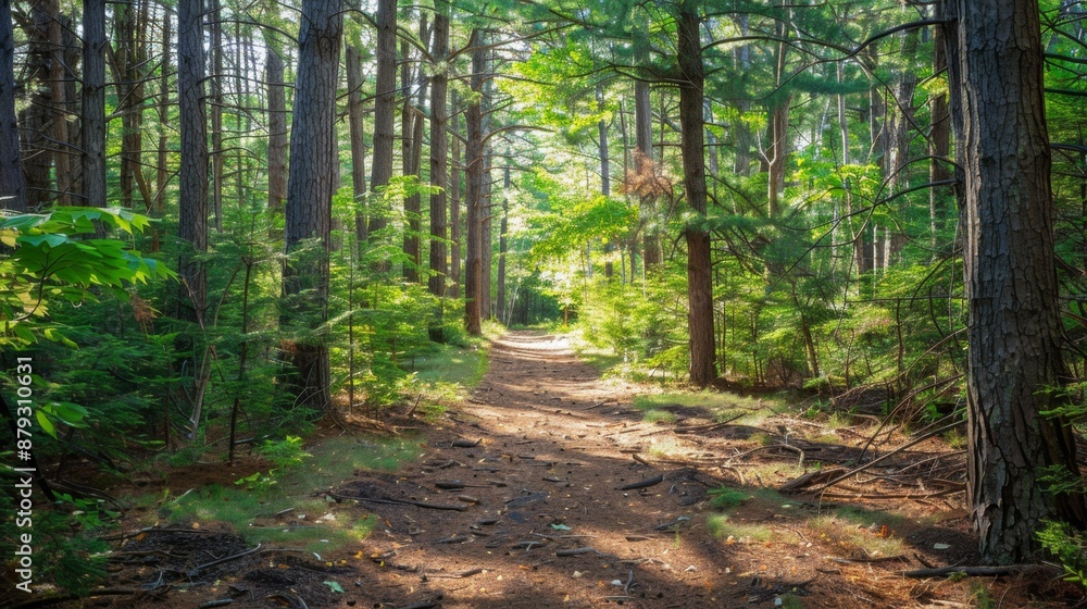 Sunlit Path Through the Forest. Sunlit Path Through the Forest.