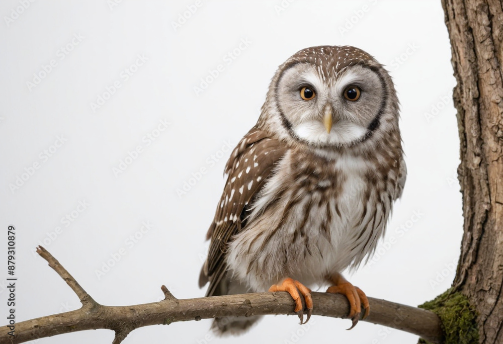 Owl, isolated on a white background in commercial photography Owl, isolated on a white background in commercial photography