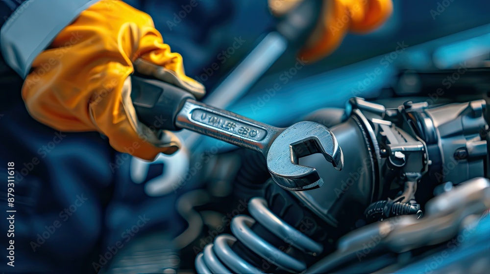 Auto mechanic Use a wrench to fix a car or make repairs. Auto mechanic Use a wrench to fix a car or make repairs.