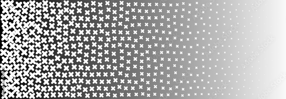 Halftone, cross, x, Geometric pattern , Illustration, vector, alternating overlapping, orderly arrangement background, black and white, banner, website. dark white and gray. Halftone, cross, x, Geometric pattern , Illustration, vector, alternating overlapping, orderly arrangement background, black and white, banner, website. dark white and gray.
